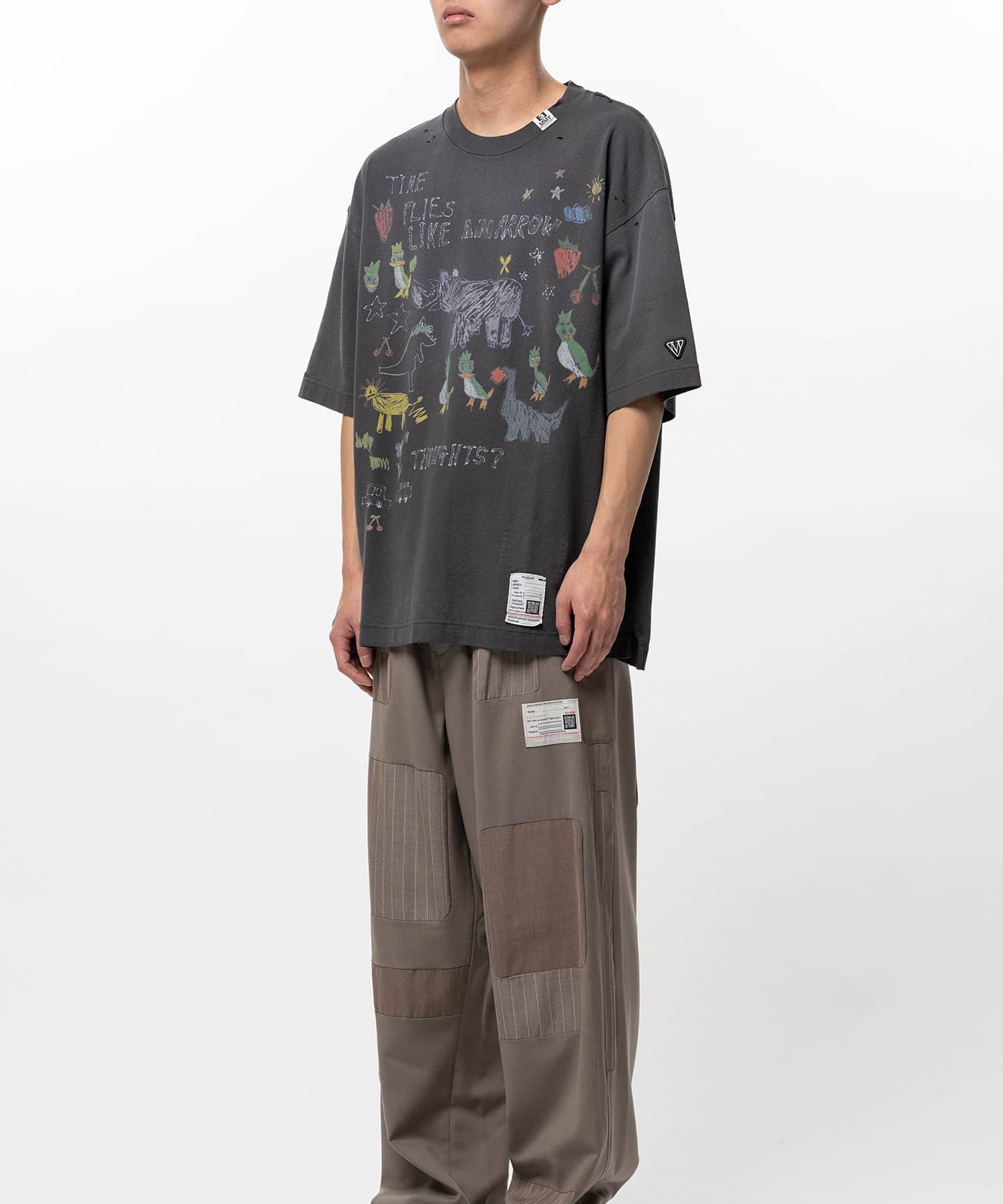 Maison MIHARA YASUHIRO(ミハラヤスヒロ)/Kids Doodle Printed T-shirt/BLACK BLACK 44