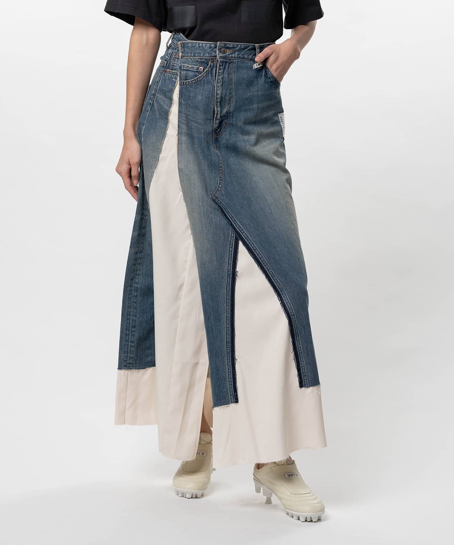 Maison MIHARA YASUHIRO(ミハラヤスヒロ)/Denim Pants Combined Skirt/INDIGO INDIGO 36