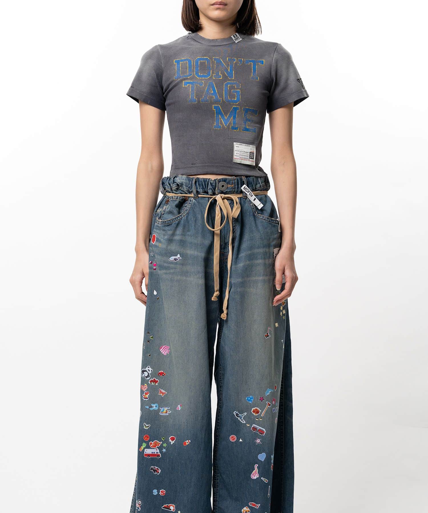 Maison MIHARA YASUHIRO(ミハラヤスヒロ)/Don't Tag Me Printed Mini T-shirt/BLACK BLACK 36