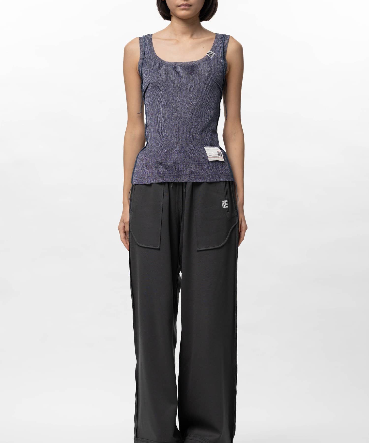 Maison MIHARA YASUHIRO(ミハラヤスヒロ)/Inside-Out Glitter Knit Tank-top/BLUE BLUE 36