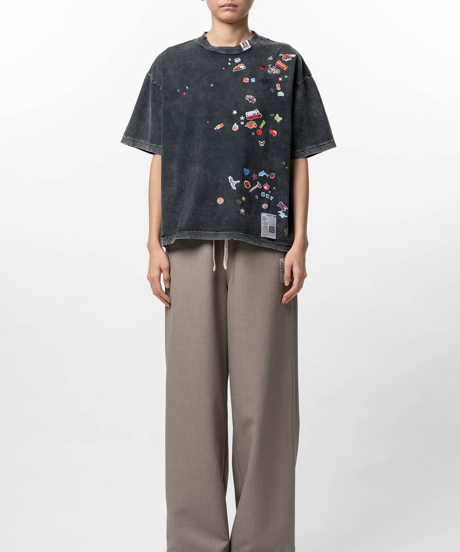 Maison MIHARA YASUHIRO(ミハラヤスヒロ)/Kids Sticker Printed T-shirt/BLACK BLACK 44