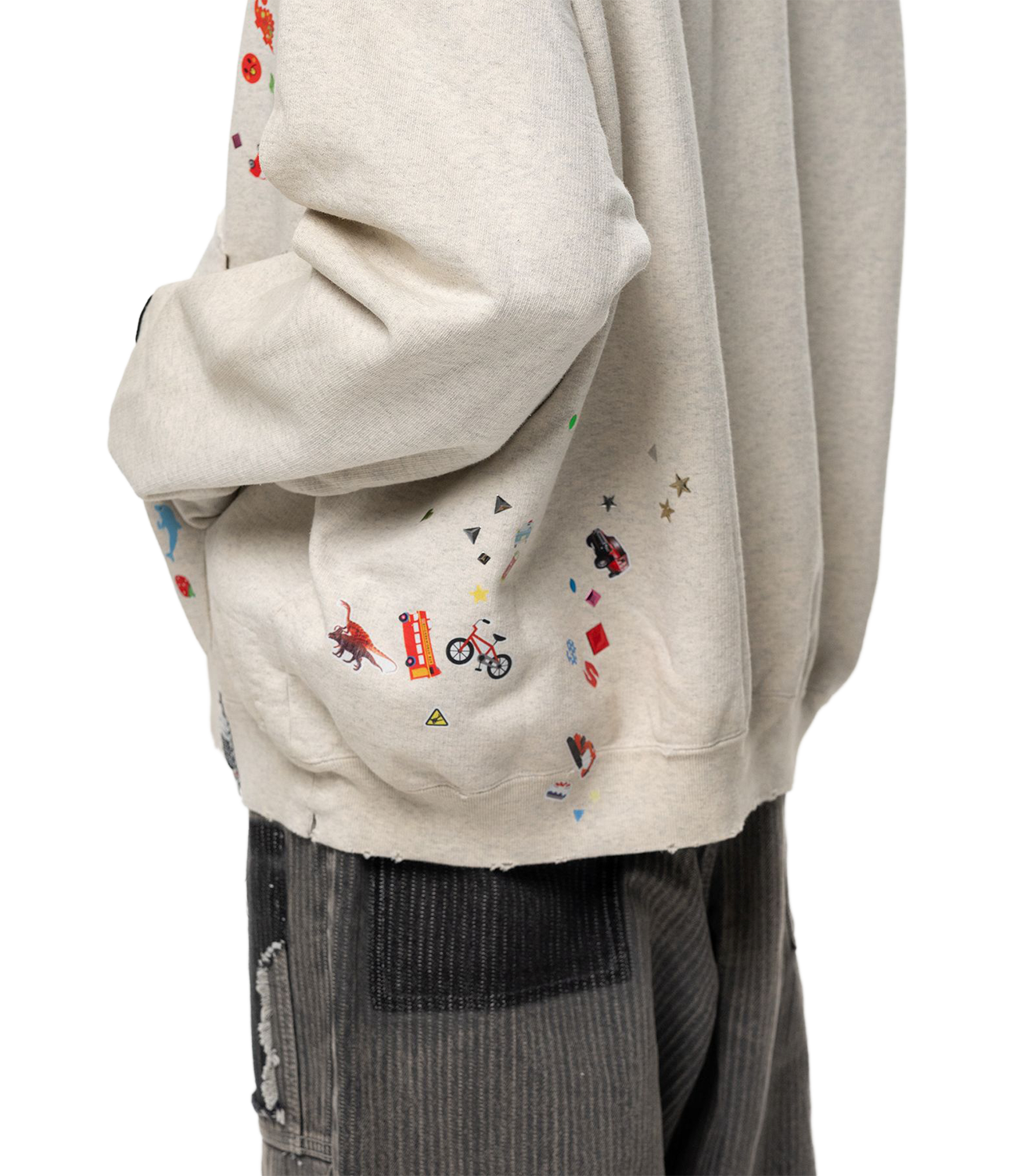Maison MIHARA YASUHIRO(ミハラヤスヒロ)/Kids Sticker Printed Hoodie/WHITE WHITE 44
