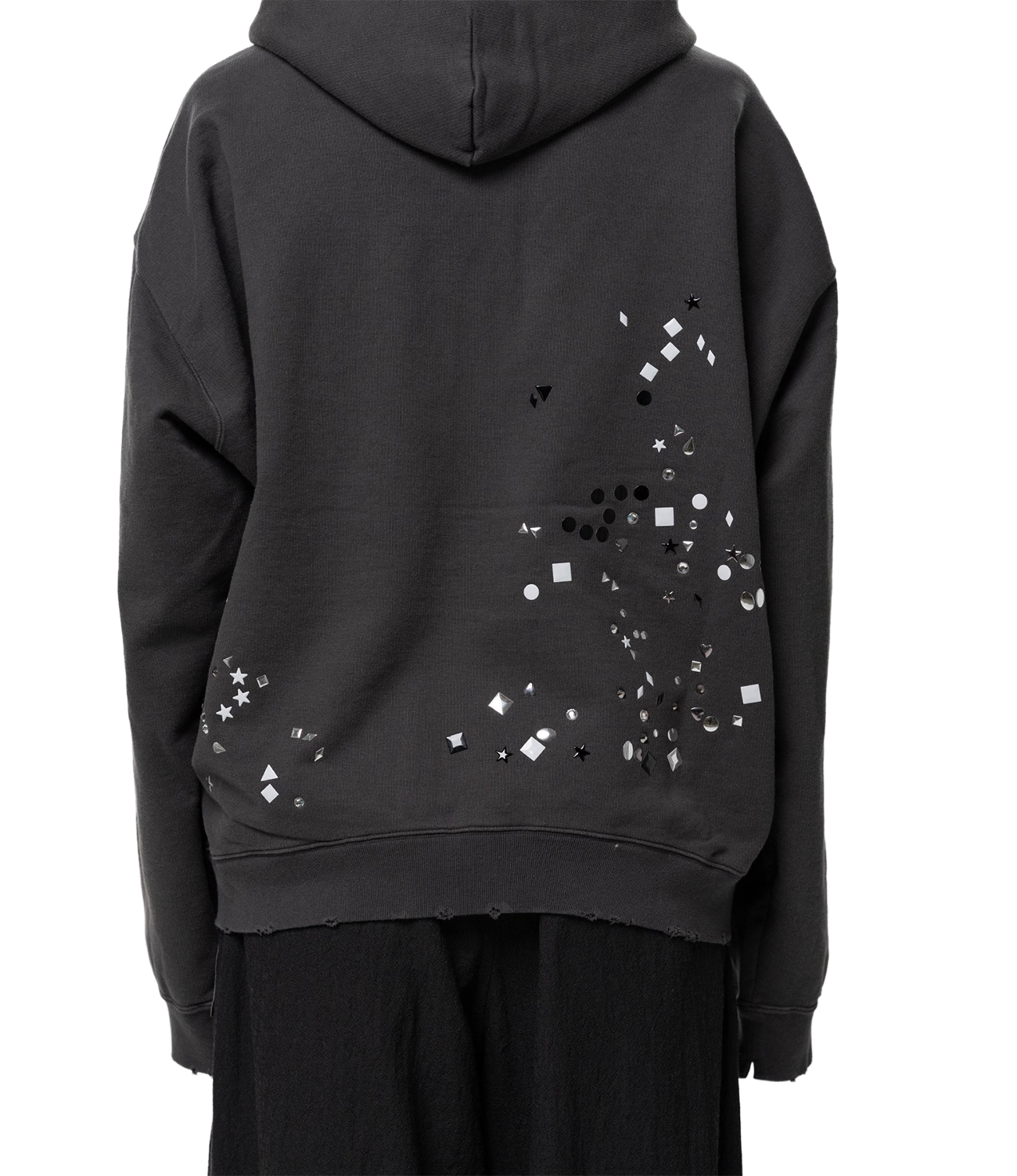Maison MIHARA YASUHIRO(ミハラヤスヒロ)/Embellished Sticker Zip-Up Hoodie/BLACK BLACK 46