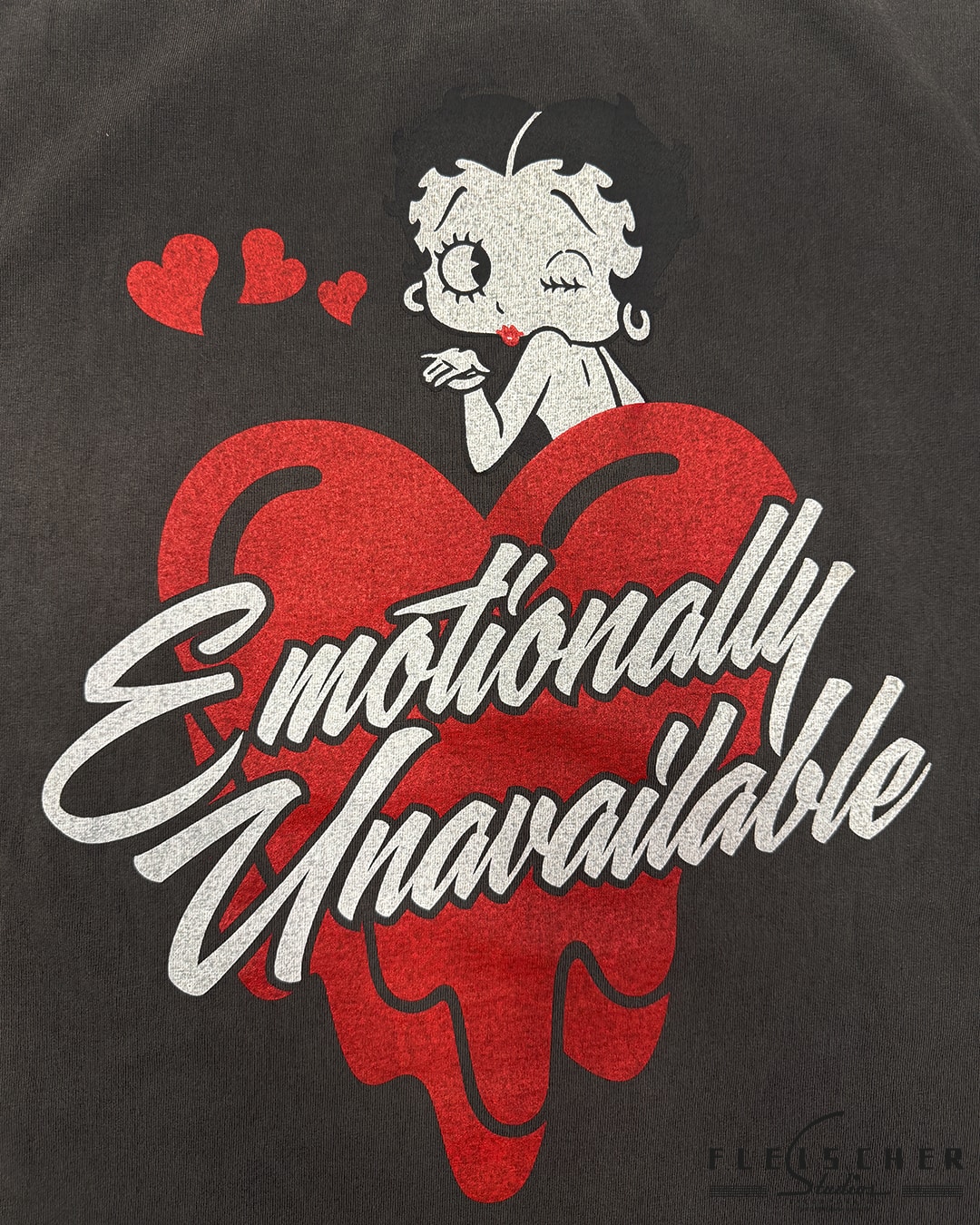【EXCLUSIVE ITEM】EMOTIONALLY UNAVAILABLE × BETTY BOOP × THE GALLERY BOX KISS S/S T-SHIRT/BLACK BLACK S