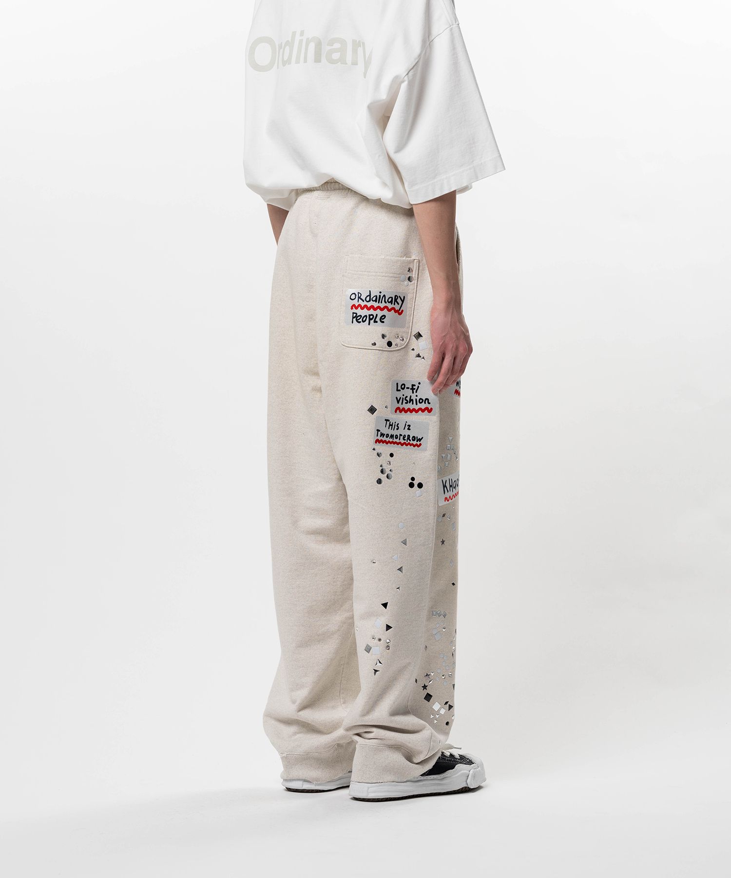 Maison MIHARA YASUHIRO(ミハラヤスヒロ)/Embellished Sticker Sweat Pants/WHITE WHITE 44