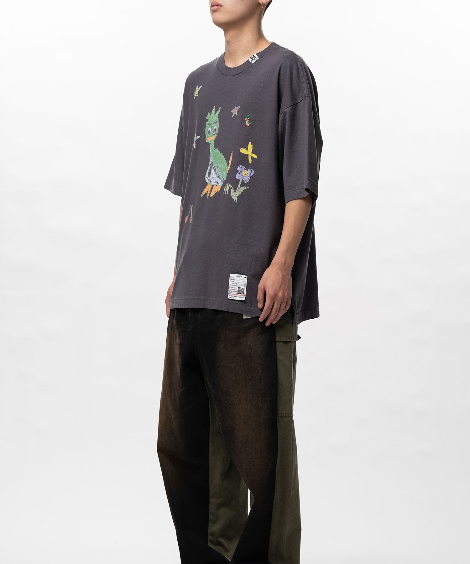 Maison MIHARA YASUHIRO(ミハラヤスヒロ)/Leon Doodle Printed T-shirt/BLACK BLACK 44