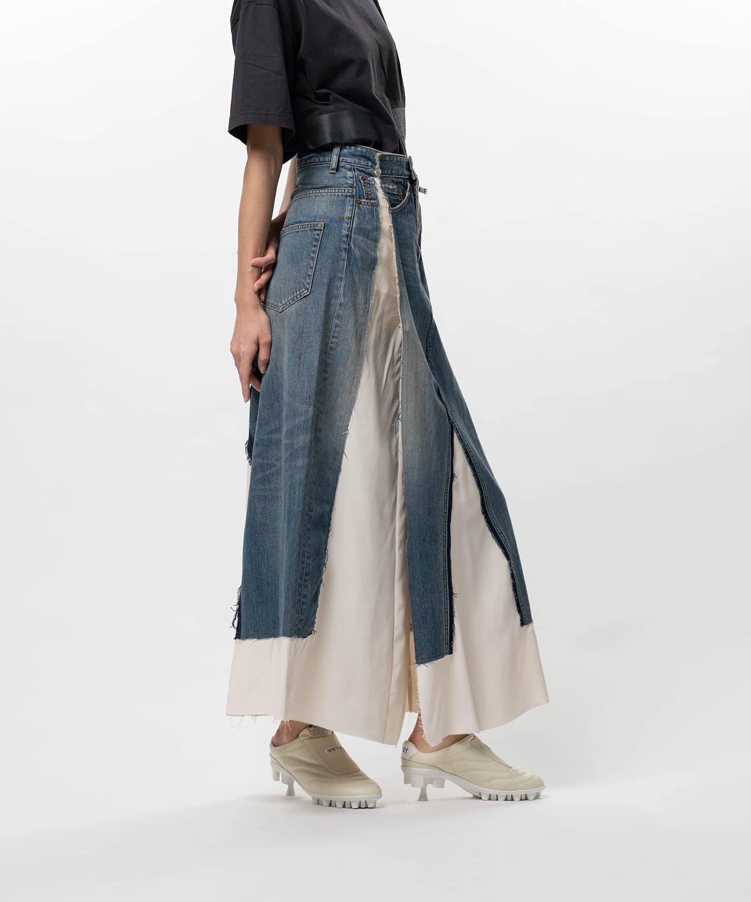 Maison MIHARA YASUHIRO(ミハラヤスヒロ)/Denim Pants Combined Skirt/INDIGO INDIGO 36