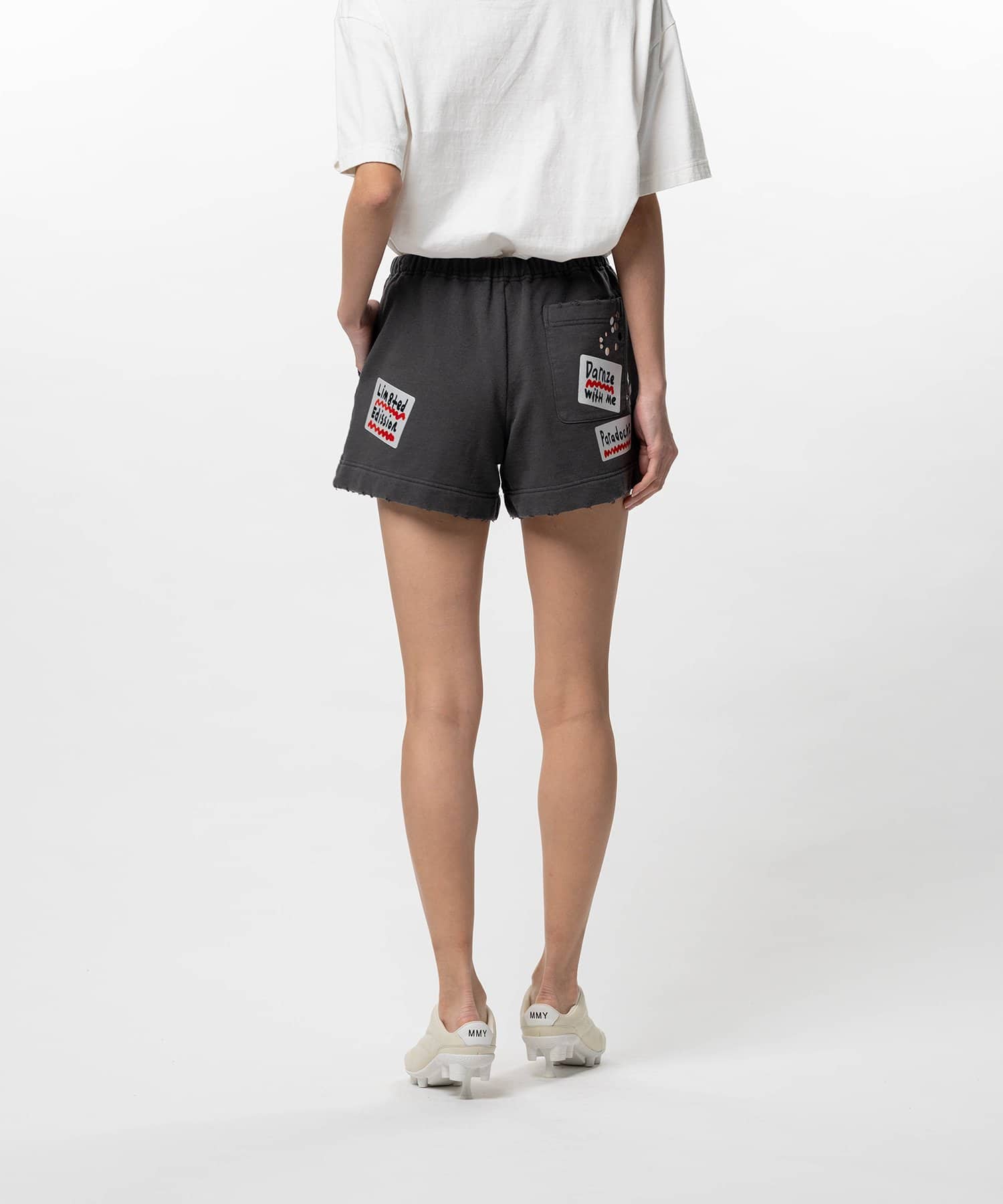 Maison MIHARA YASUHIRO(ミハラヤスヒロ)/Embellished Sticker Sweat Shorts/BLACK BLACK 36