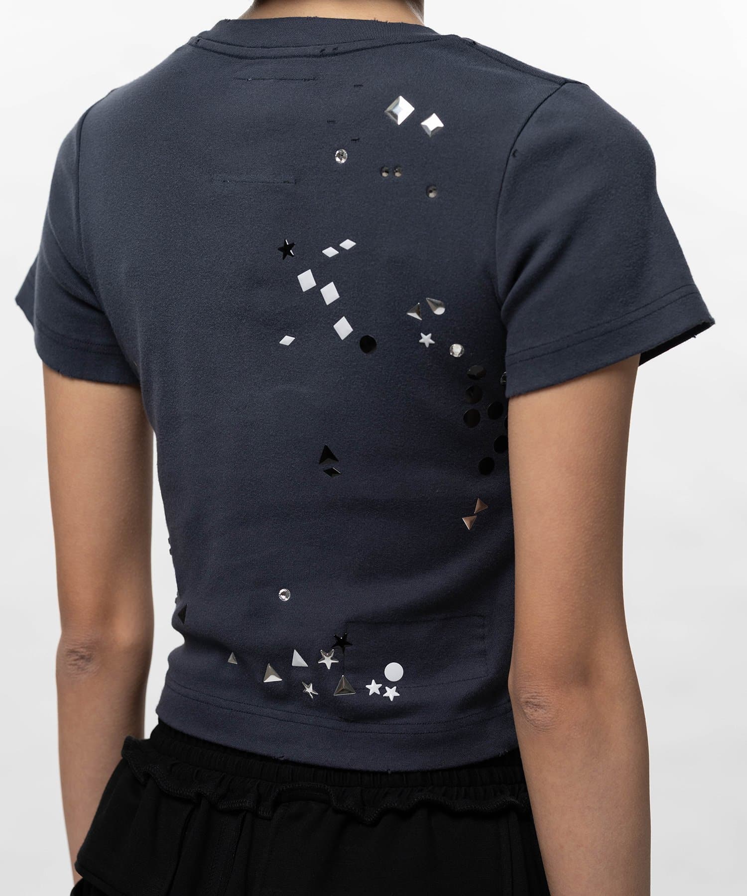 Maison MIHARA YASUHIRO(ミハラヤスヒロ)/Embellished Sticker Mini T-shirt/BLACK BLACK 36