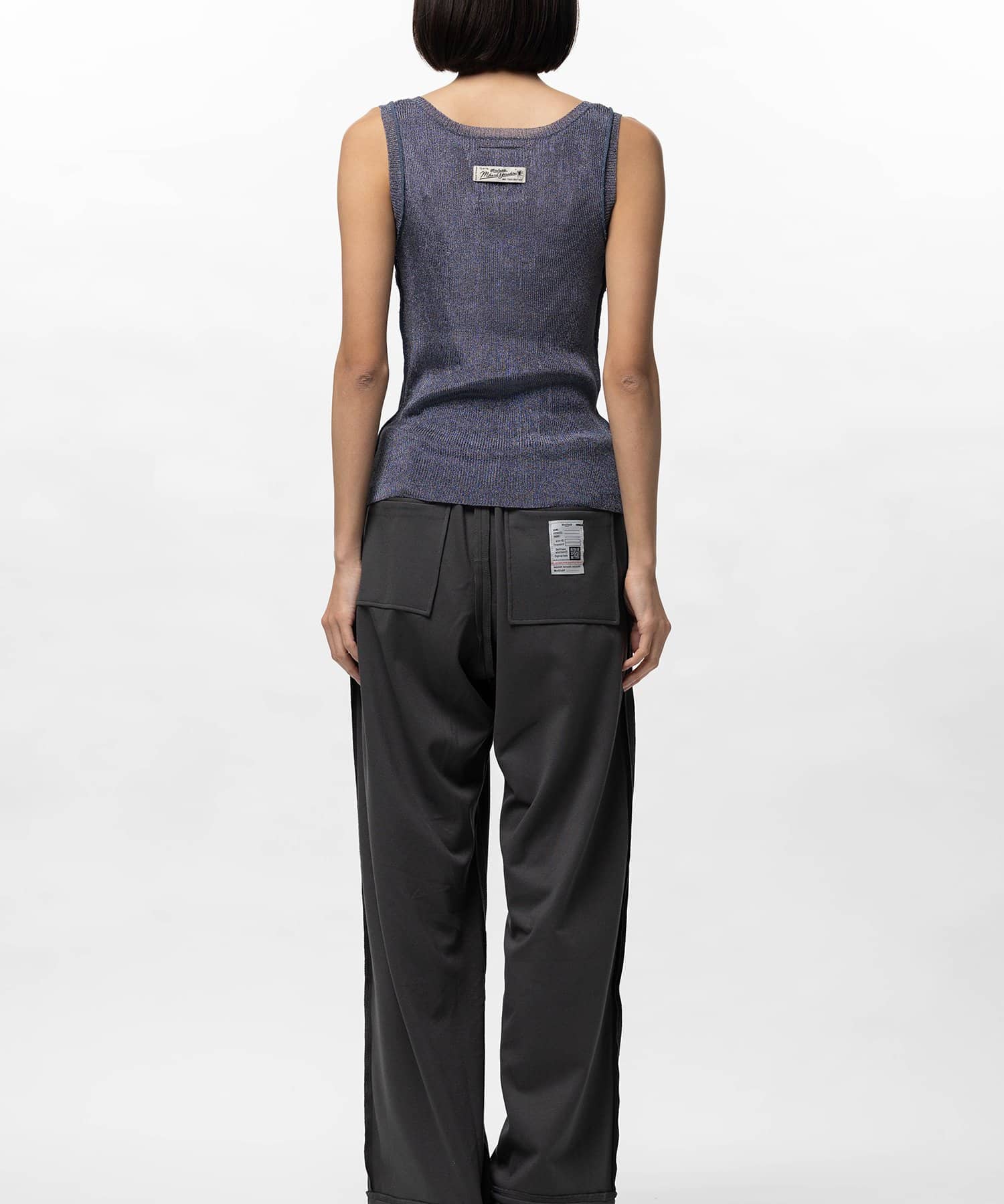 Maison MIHARA YASUHIRO(ミハラヤスヒロ)/Inside-Out Glitter Knit Tank-top/BLUE BLUE 36