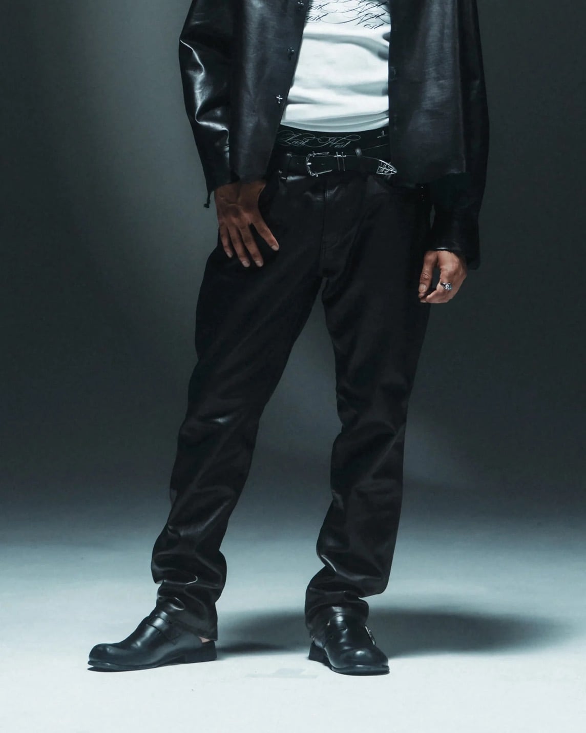 LASTNEST(ラストネスト)/Leather Pants/BLACK BLACK L