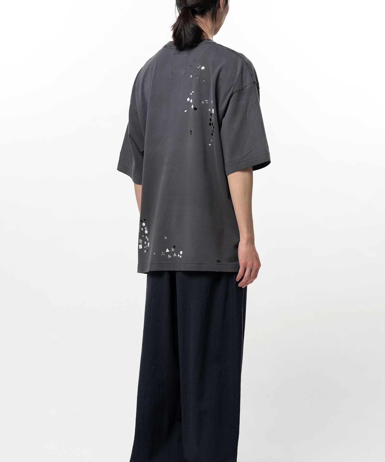 Maison MIHARA YASUHIRO(ミハラヤスヒロ)/Embellished Sticker T-shirt/BLACK BLACK 46