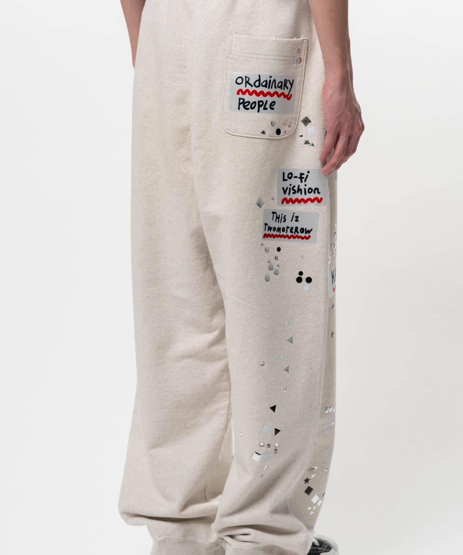Maison MIHARA YASUHIRO(ミハラヤスヒロ)/Embellished Sticker Sweat Pants/WHITE WHITE 44