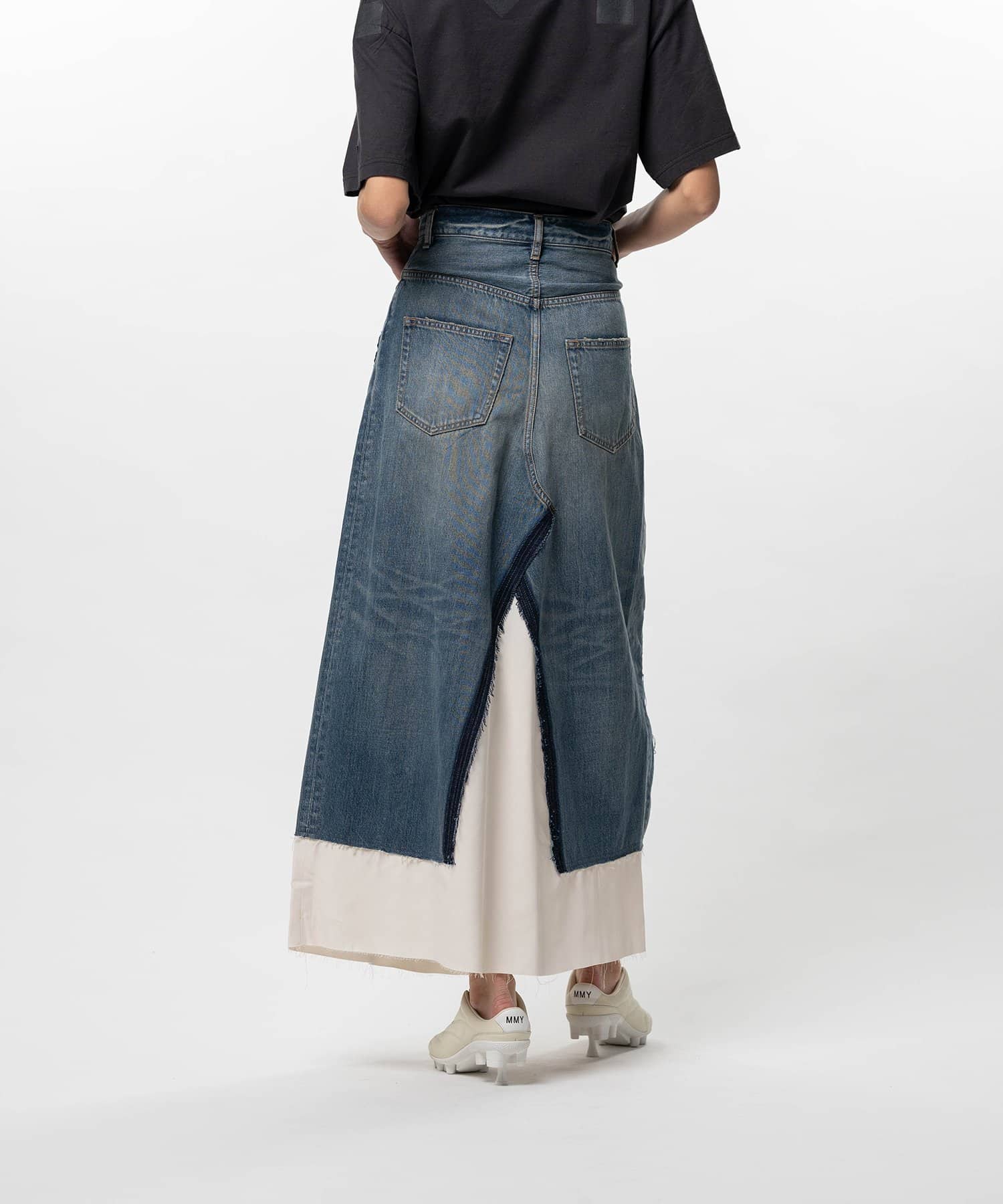 Maison MIHARA YASUHIRO(ミハラヤスヒロ)/Denim Pants Combined Skirt/INDIGO INDIGO 36