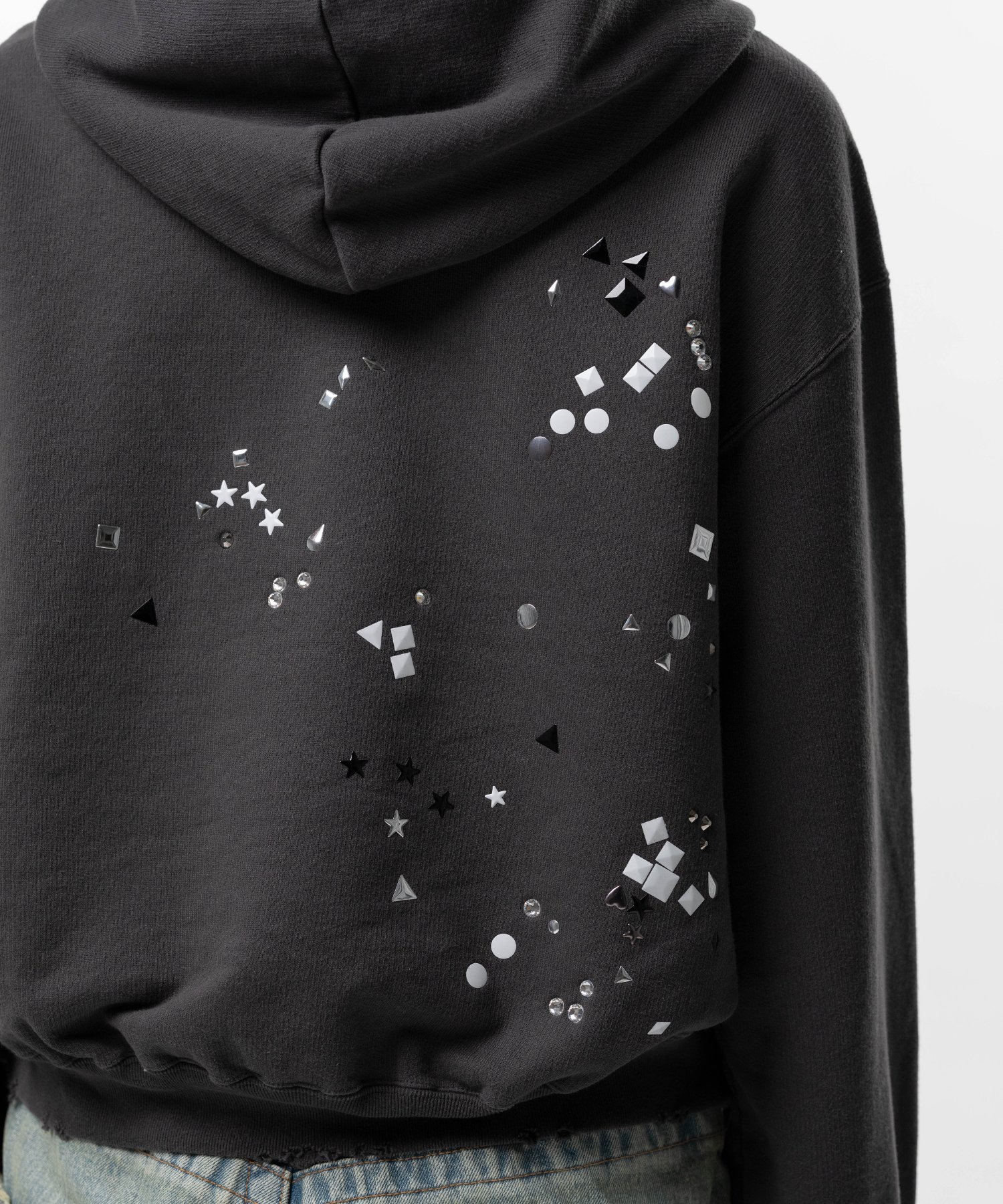 Maison MIHARA YASUHIRO(ミハラヤスヒロ)/Embellished Sticker Hoodie/BLACK BLACK 36