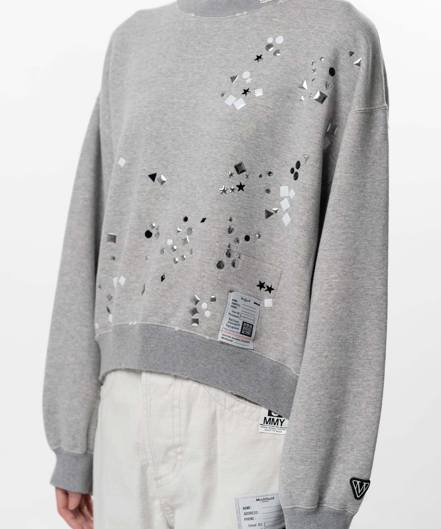 Maison MIHARA YASUHIRO(ミハラヤスヒロ)/Embellished Sweatshirt/GREY GREY 36