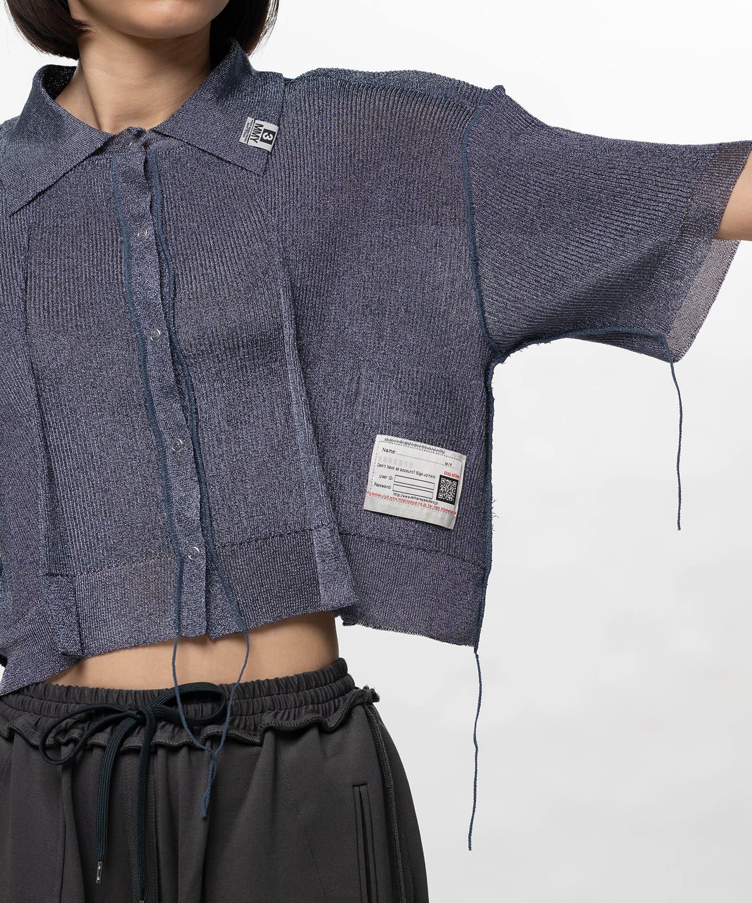 Maison MIHARA YASUHIRO(ミハラヤスヒロ)/Inside-Out Glitter Knit Cardigan/BLUE BLUE 36