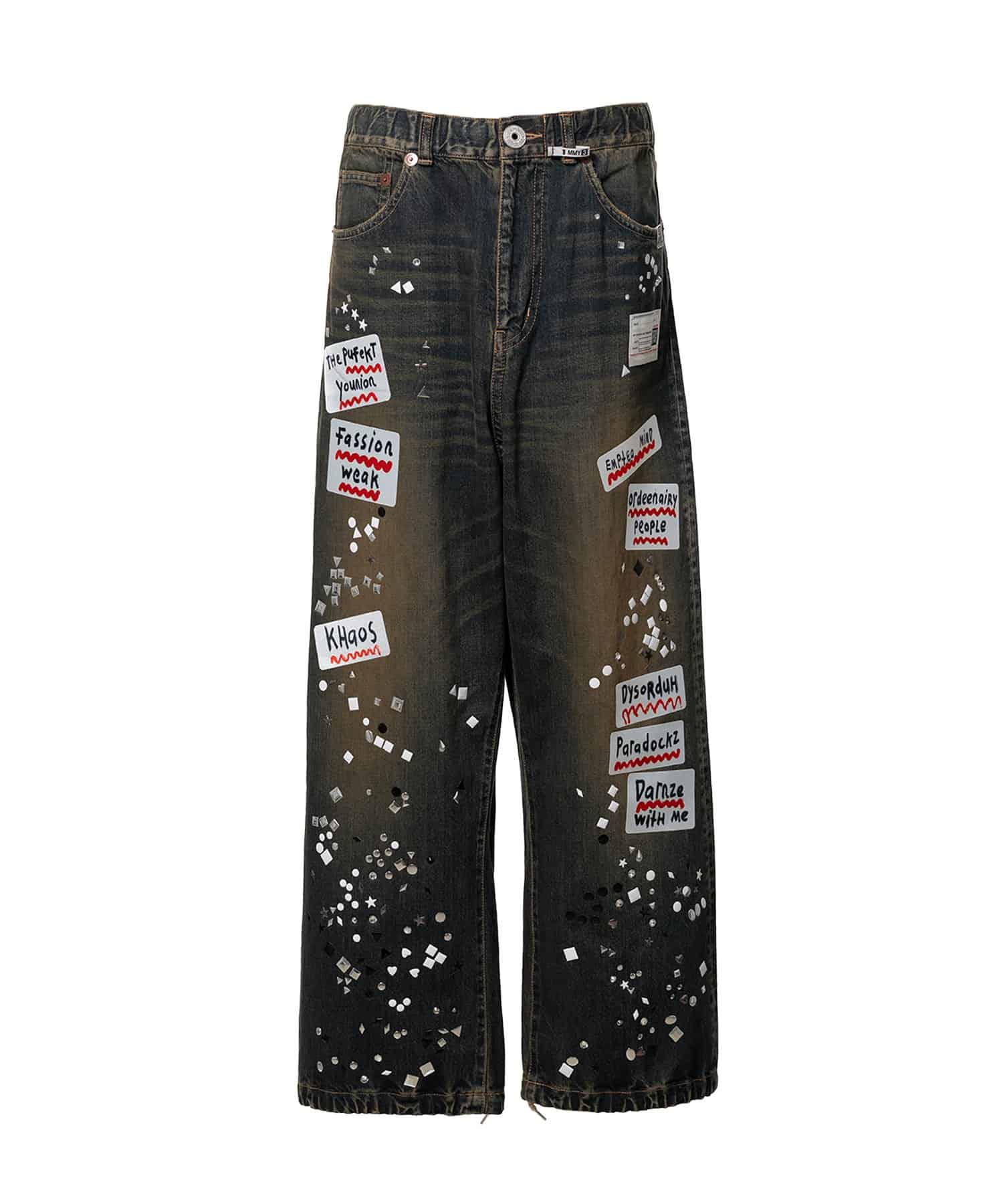Maison MIHARA YASUHIRO(ミハラヤスヒロ)/Embellished Sticker Denim Pants/INDIGO INDIGO 44