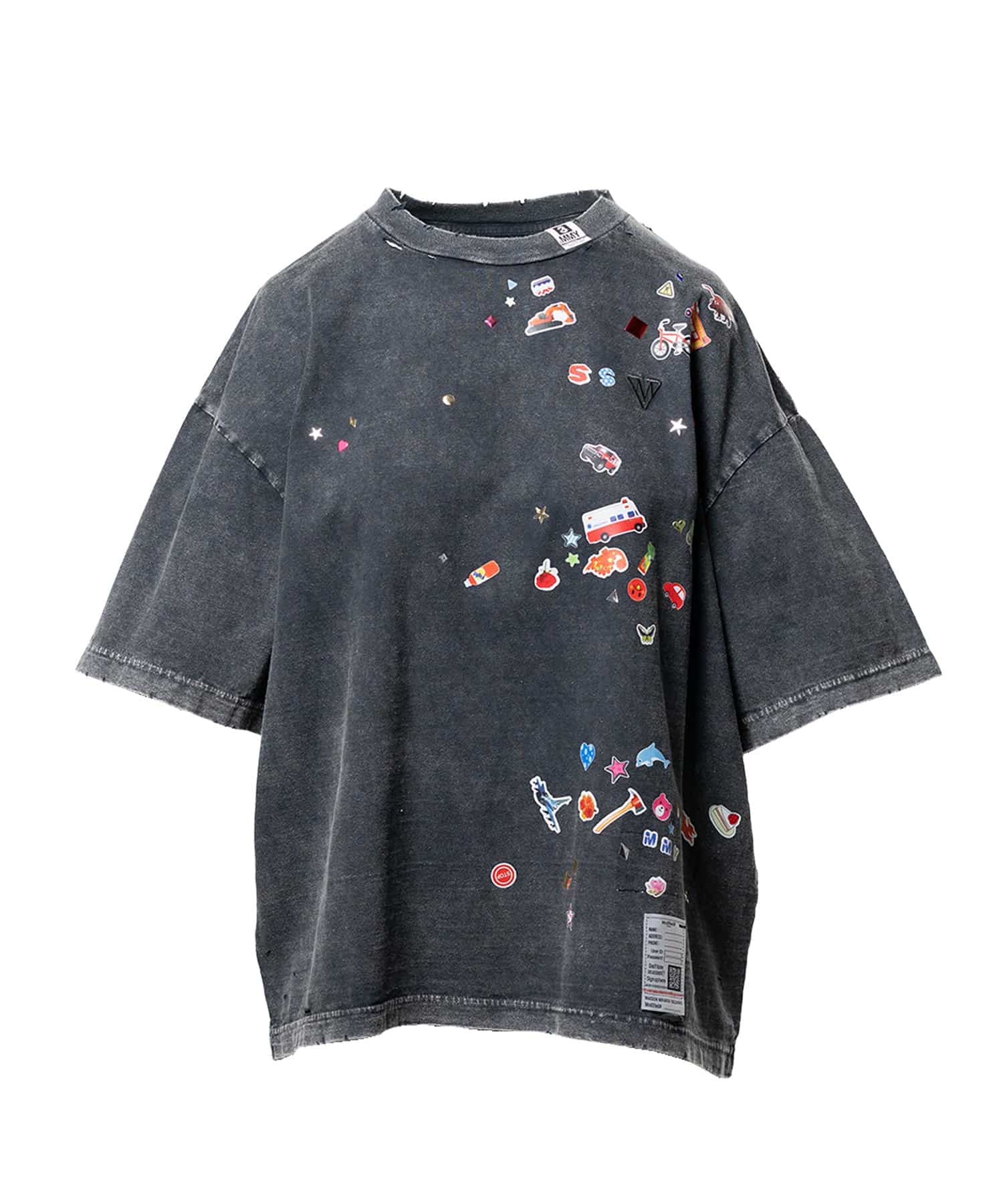 Maison MIHARA YASUHIRO(ミハラヤスヒロ)/Kids Sticker Printed T-shirt/BLACK BLACK 44