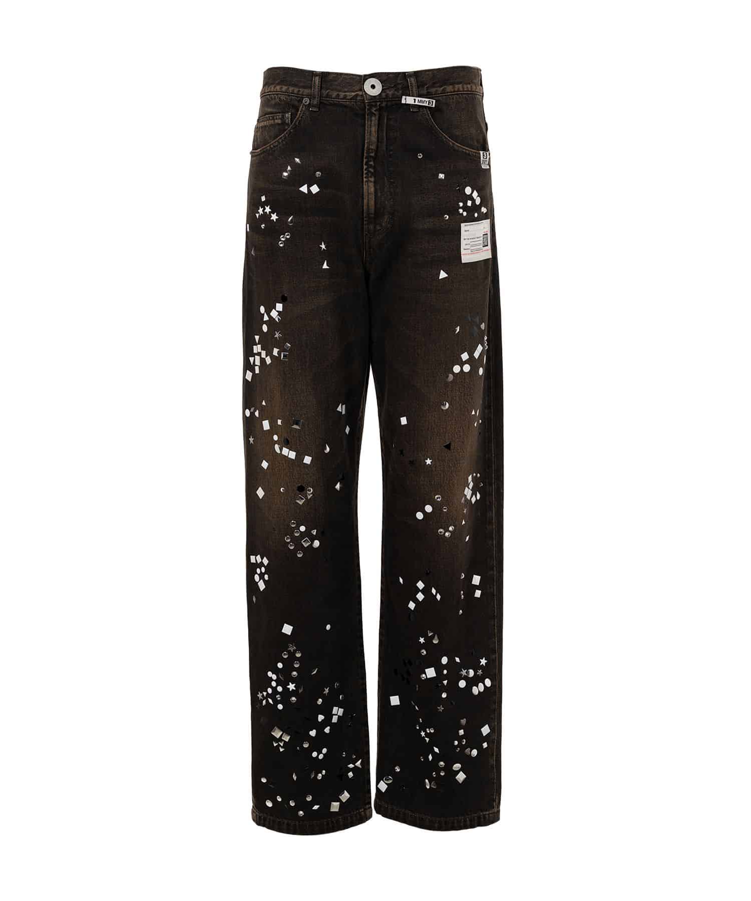 Maison MIHARA YASUHIRO(ミハラヤスヒロ)/Embellished Denim Pants/BLACK BLACK 44