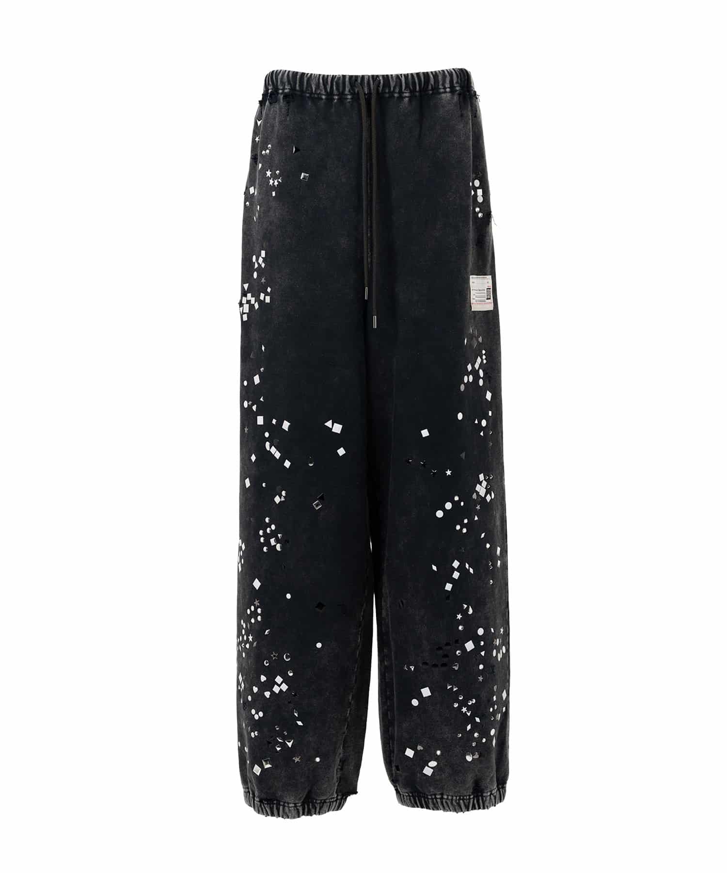 Maison MIHARA YASUHIRO(ミハラヤスヒロ)/Embellished Bleached Sweat Pants/BLACK BLACK 44