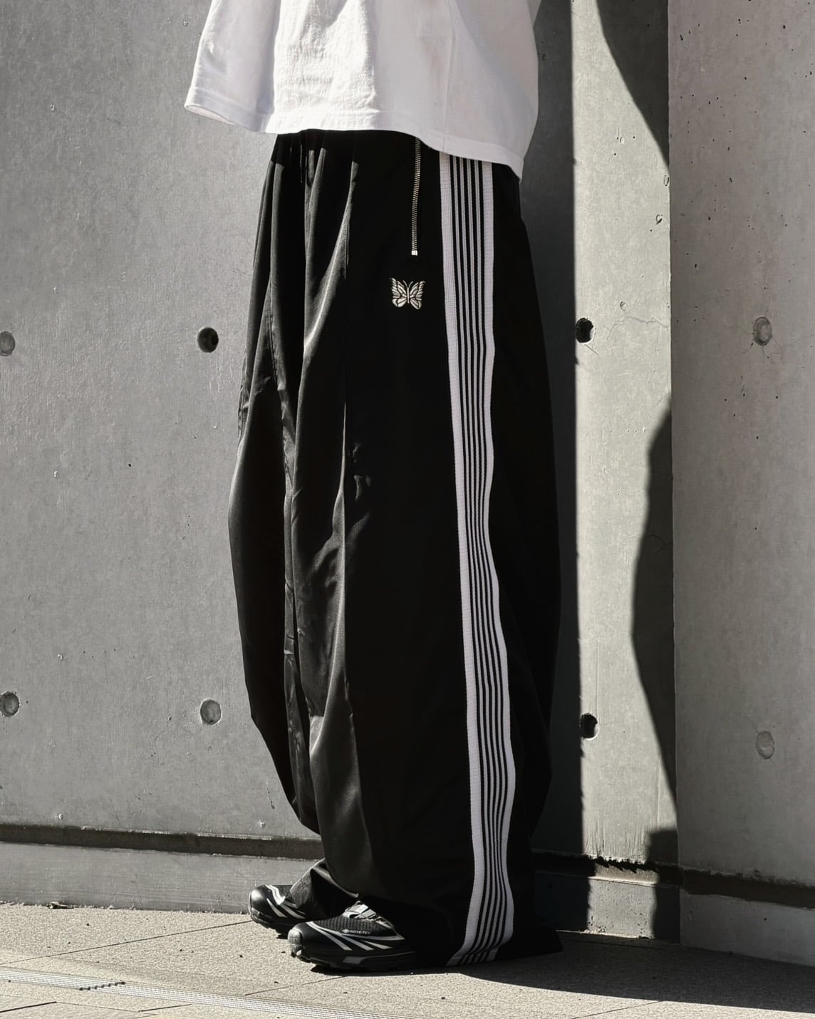 【EXCLUSIVE ITEM】NEEDLES(ニードルズ)/H.D. NYLON Track Pants/BLACK BLACK XS