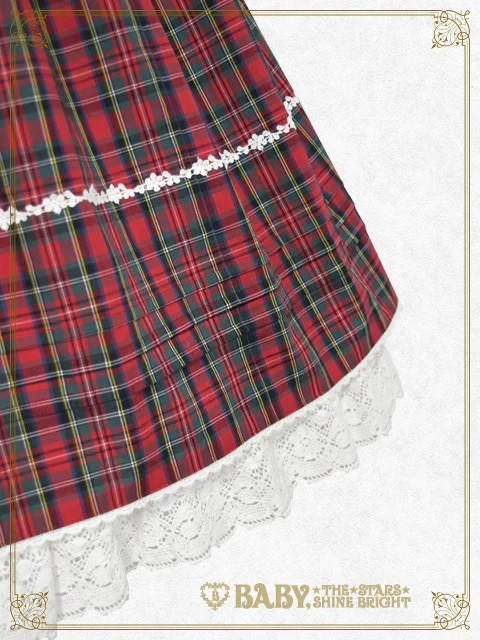 タータンチェックシャーメインワンピース ピンク