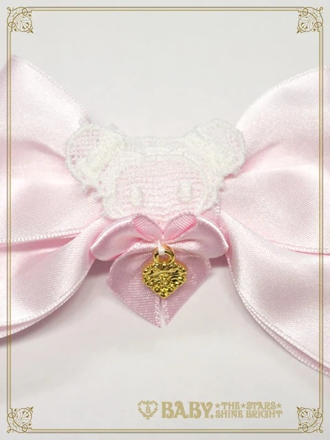 くみゃちゃんのサテンリボンクリップ ローズピンク