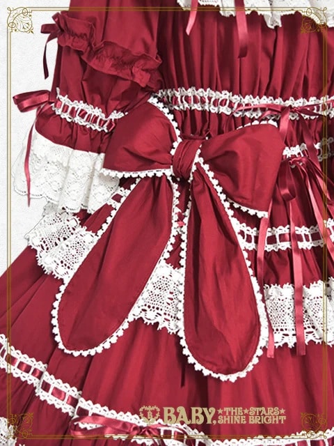 Confiture Ribbon ワンピース オフシロ×ピンク