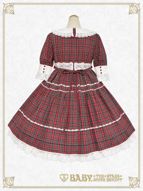 タータンチェックシャーメインワンピース グリーン