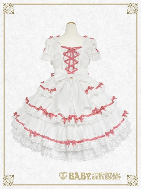 Flancesca Ribbonジャンパースカート オフシロ