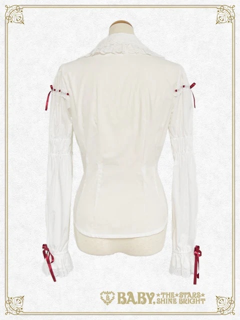 ゆらゆらいちごのStrawberry Garden 長袖ブラウス オフシロ×ピンク