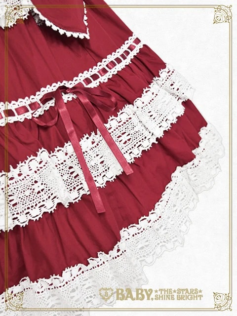 Confiture Ribbon ワンピース オフシロ×ピンク