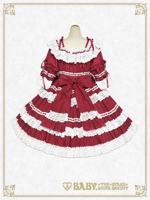 Confiture Ribbon ワンピース エンジ