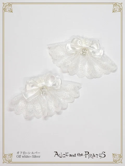 A/Pチュールレースお袖とめ オフシロ×シルバー