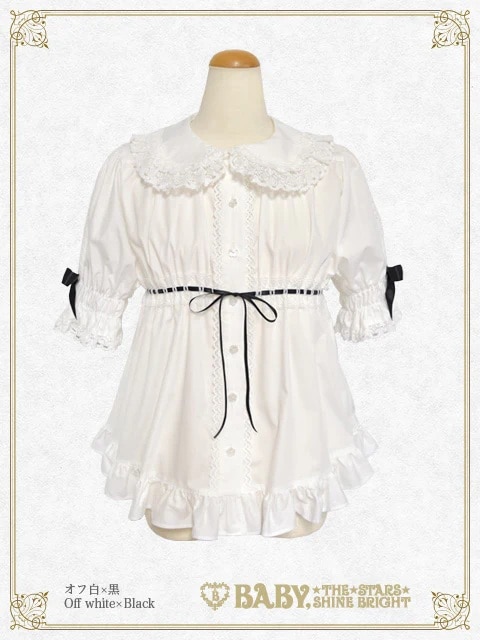 ベビードールブラウスオフ白WHITE