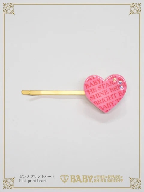 Love Chocolate ヘアピン プリントハート/いちごチョコ