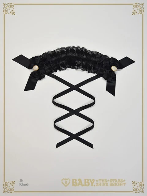 Floral Lacy elegantヘッドドレス クロ