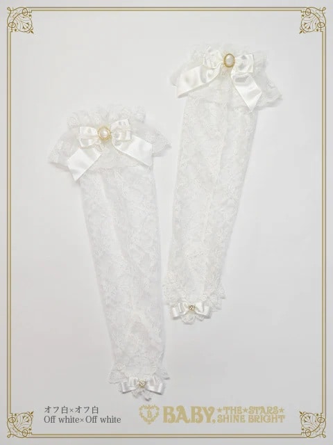 Floral Lacy elegantロンググローブ オフシロ