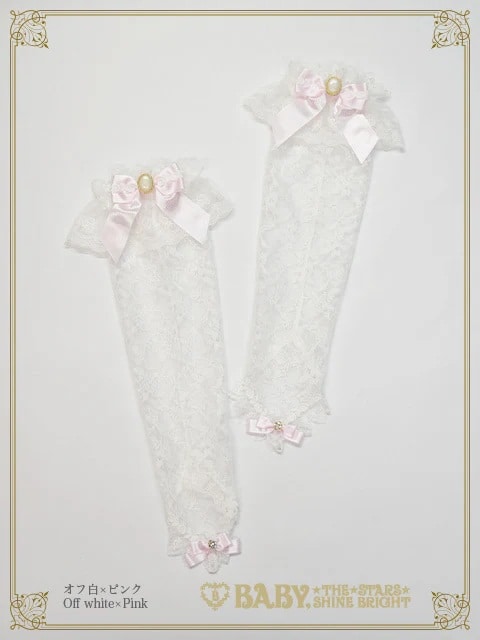 Floral Lacy elegantロンググローブ ピンク