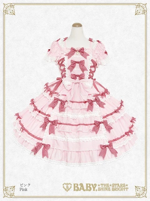 Flancesca Ribbonジャンパースカート ピンク