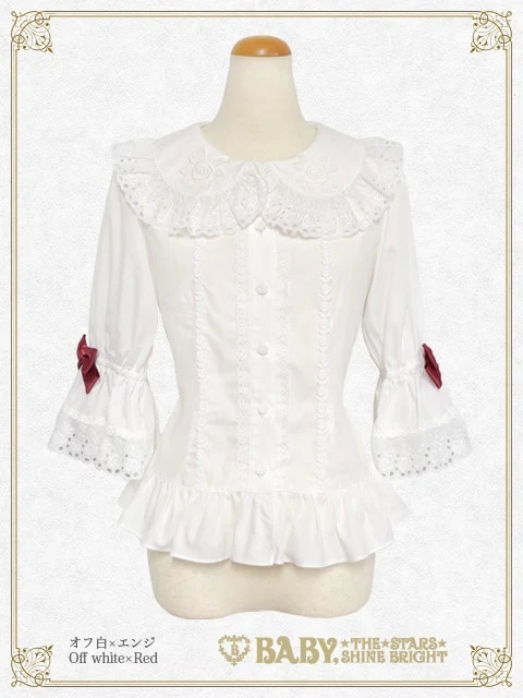 Romantic Dream Roseブラウス オフシロ×エンジ