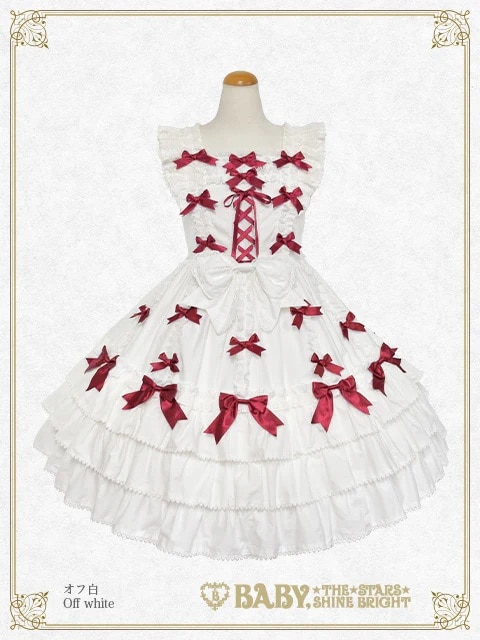 Ribbon ribbon bloomsジャンパースカート オフシロ