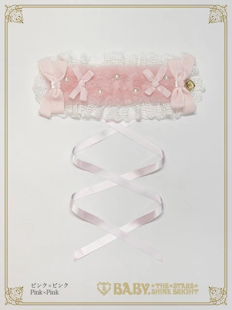 Ruban de Noёl Neigeヘッドドレス ピンク×ピンク