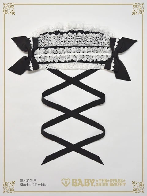 Creamy Ribbonヘッドドレス クロ×オフシロ