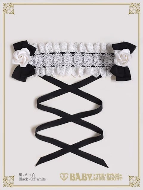 ロザリィ・ローズヘッドドレス クロ×オフシロ