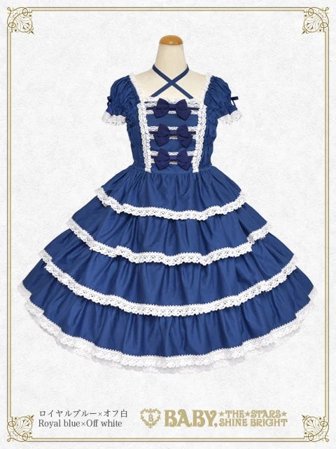 リボンミルキーシュガージャンパースカート ロイヤルブルー