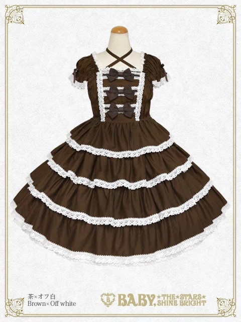 リボンミルキーシュガージャンパースカート チャ