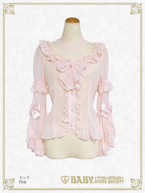 シフォンプリンセスドレスブラウス ピンク