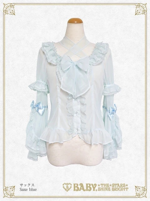 シフォンプリンセスドレスブラウス サックス